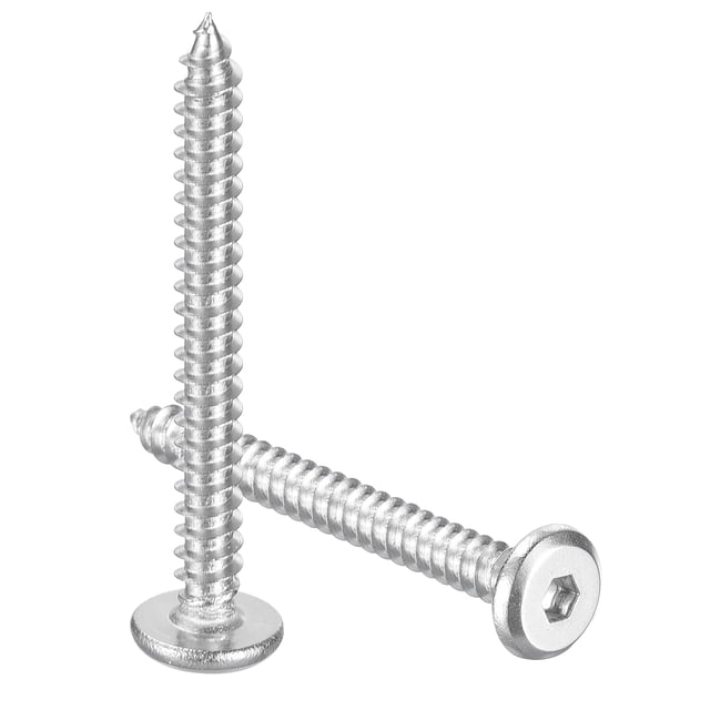 Tornillos de cabeza redonda plana para madera de acero inoxidable 304 M3 x 30mm (paquete de 50)