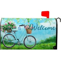 Spring Mailbox Covers Magnetic Colorful Flowers Leaf Mailbox Cover Standard Size 18 X 21 Inch Spring/Summer Holiday Welcome Mailbox Wrap Post Letter Box Cover Decorative for Home Outdoor Garden