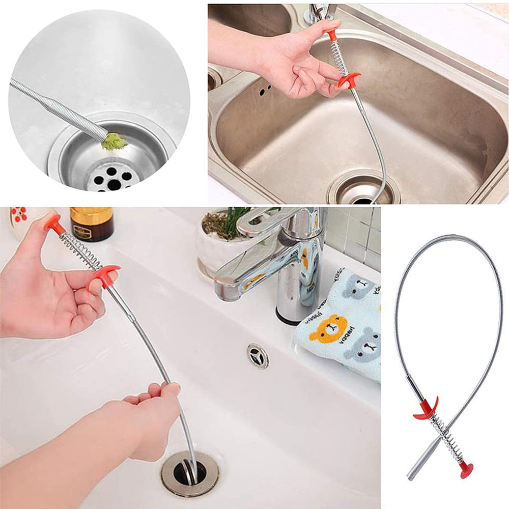 Pull Hook Drain Unblocker Flexible Cleaner Hair Clog Remover Tool Sink Plug Hole 