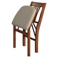 thumbnail image 2 of Stakmore Urn-Back Solid Wood and Cream Upholstered Folding Chair, Set of 2, Cherry Finish, 2 of 8