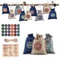 thumbnail image 2 of Juego de 24 bolsas de regalo navideñas para rellenar con calendario de adviento y pegatinas con números de adviento del 1 al 24 para pared, ventana y árbol de Navidad, 2 of 8