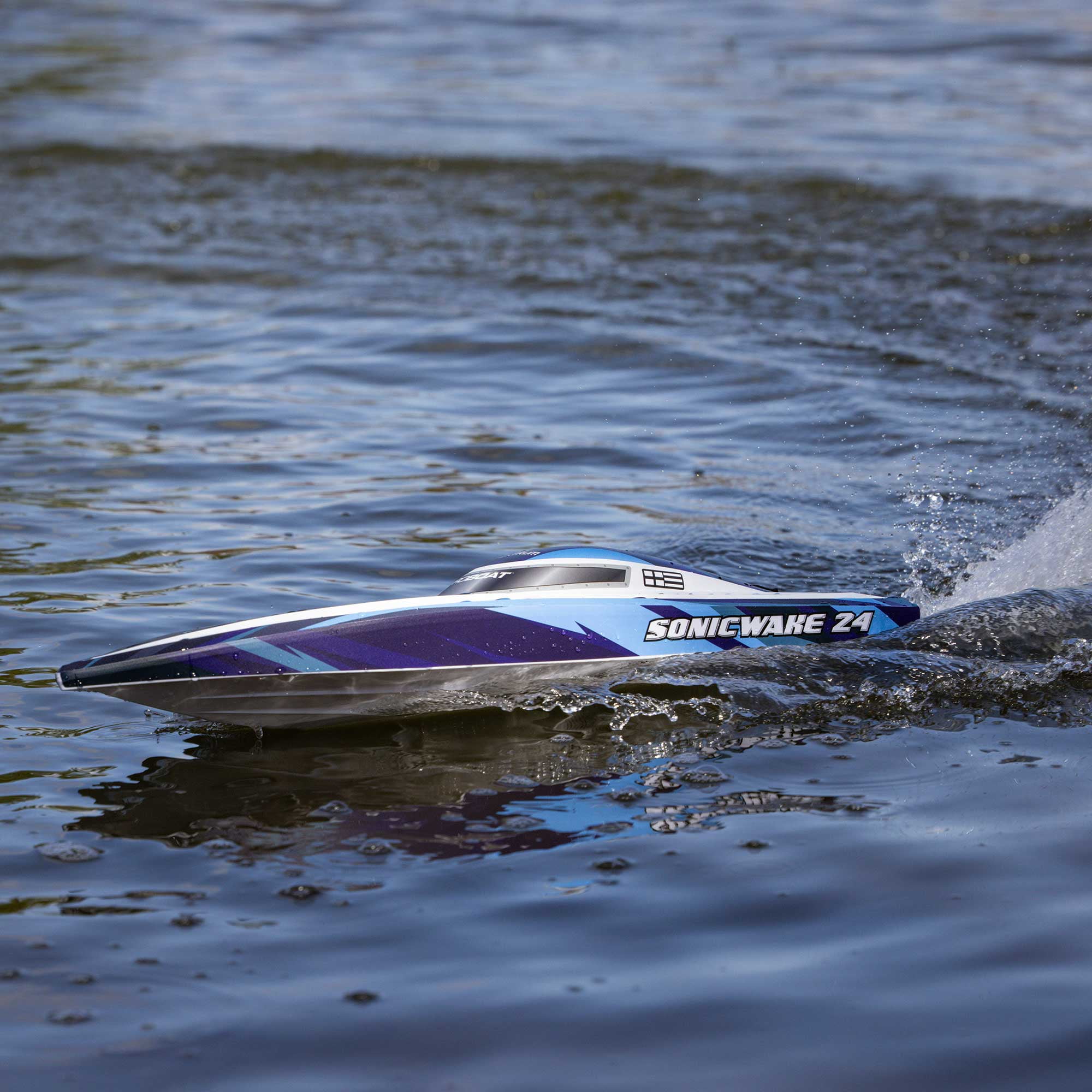 Pro Boat Sonicwake 24" Self-Righting Brushless Deep-V RTR Battery & Charger Included Blue PRB-1992T2