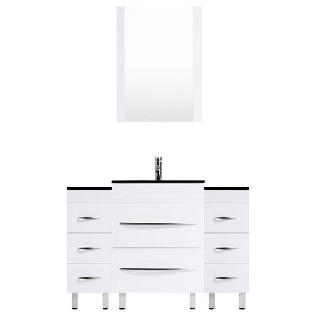 54 White Vanity Set - One 30 Sink Base, Two 12 Drawer Bases (LV4-C5-54-W)