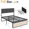 thumbnail image 2 of Full Size/Queen Size  Bed Frame,with Headboard and 2 Storage Drawers, Adjustable Diagonal Channel Tufted Headboard, with Wood Slat Support, Tufted Upholstered, 2 of 8