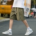 thumbnail image 2 of Pantalones cortos de verano 2023 para hombre, pantalones cortos holgados, rectos, casuales, ropa de calle Y2K, bermudas deportivas con cordón, 2 of 5