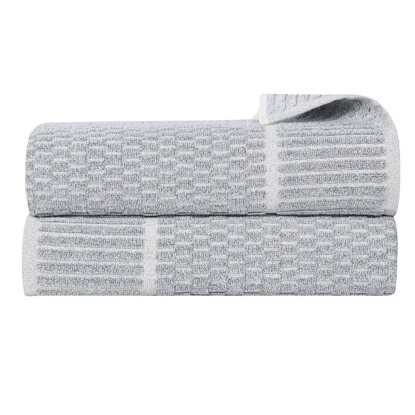 Superior Juno Viscose Cotton Blend Medium Weight Bath Sheets, Set of 2, Denim Blue
