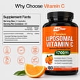 thumbnail image 6 of NutriFlair Liposomal Vitamin C 1700mg, 180 Capsules - High Absorption Multi-Form Fat-Soluble Vitamin C Capsules, 6 of 9