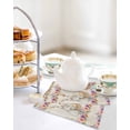 thumbnail image 4 of Easter Bunny Eggs Kitchen Dish Towels for Drying Dishes Set of 2, Spring Flowers Rabbits Plants Retro Beige Waffle Weave Microfiber Hand Tea Bathroom Towels Quick Dry & Absorbent Towel 12x12, 4 of 7