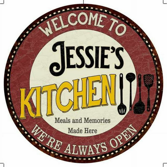 Jessie's Kitchen 14" Round Metal Sign Bar Game Room Wall Decor 100140040217