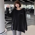 thumbnail image 4 of Top deportivo de manga larga para mujer, blusa holgada para correr, camiseta de secado rápido, talla grande, para chicas gorditas, 4 of 5