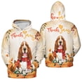 thumbnail image 3 of Happy Thanksgiving Basset Hound with Turkey Pumpkins Autumn Vibes All Over Print 3D Hoodie Unisex Merch Hoodies Bassets Dog Breed Lovers Gifts Idea - 12018, 3 of 6