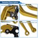 thumbnail image 4 of Palancas de freno y embrague cortas para Ducati Hypermotard 796 2010-2012, ajustables en 6 posiciones, palanca de freno de manillar de motocicleta de aleación de aluminio tono dorado sólido, 4 of 6