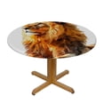 thumbnail image 3 of WYYP A Majestic Lion Round Tablecloth with Elastic Edge 100% Polyester Fiber Full Width Single-Sided Printing White, 3 of 8