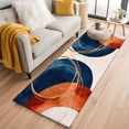 thumbnail image 2 of Navy Blue Burnt Orange Large Area Rugs for Bedroom Living Room, Soft Non Slip Carpet Bedside Rug, Boho Art Modern Geometric Rectangular Floor Cover Kitchen Accent Rug 2'x6' for Dining Room/Office, 2 of 9