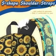 thumbnail image 5 of Sunflower and Leaf Black Pattern 17" Waterproof Oxford School Backpacks for Teens, S-Shape Padded Straps, for School, Travel, Hiking, Camping, 5 of 5