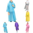 thumbnail image 5 of Xfvqtps Children Raincoat with Hooded Long Adjustable Drawstring Solid Color Reusable Button Transparent Waterproof Cycling Hiking Rain Jackets Rain Poncho Yellow, 5 of 5