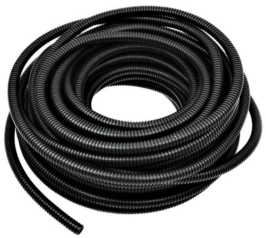 split convoluted tubing conduit Wire Loom 3/8" X 20' black plastic 