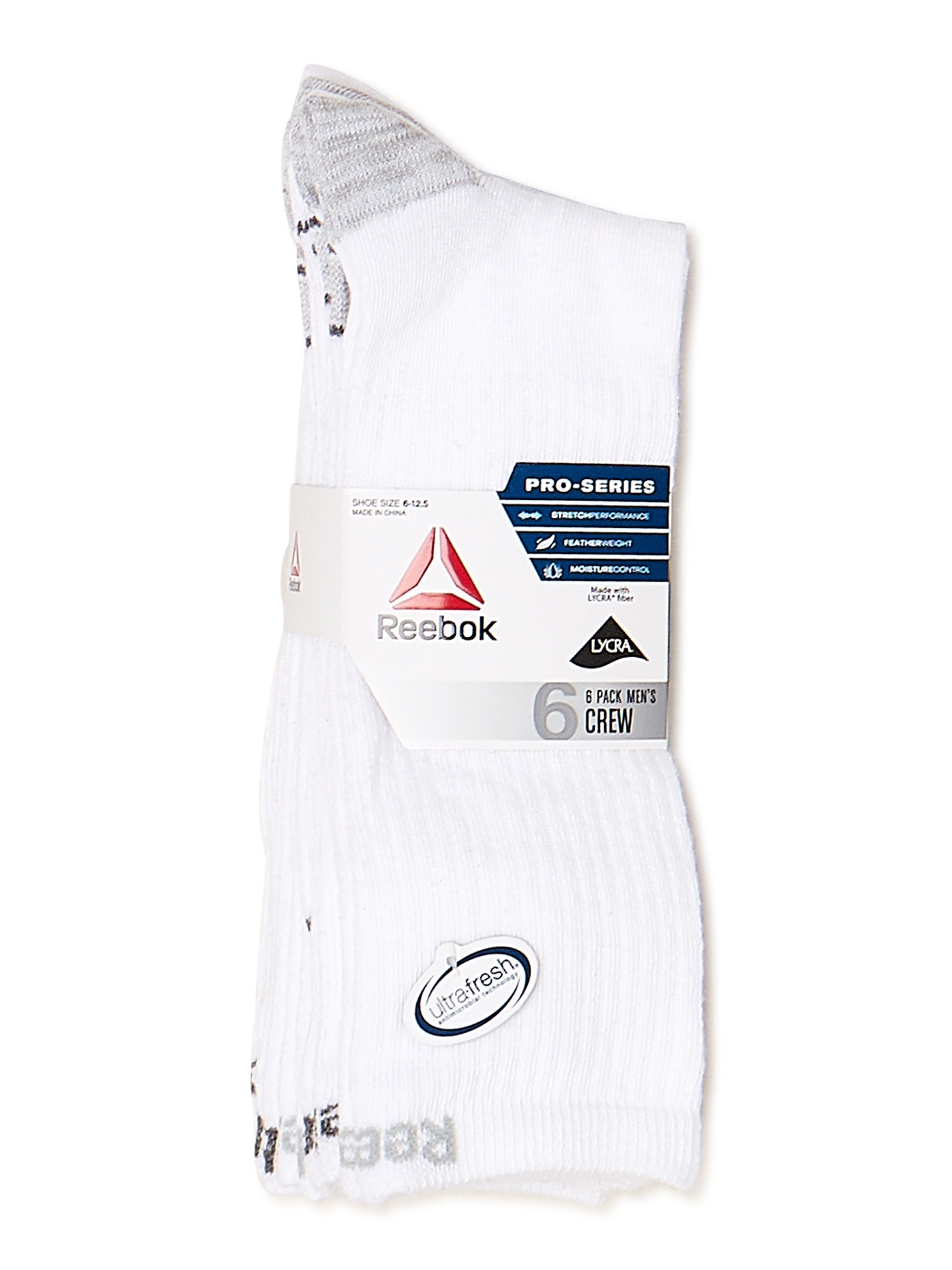 Reebok Men's Pro Series Lightweight Crew Socks, 6-Pack photo 2