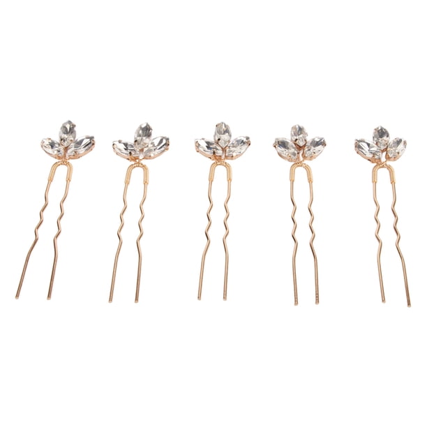 5 Piezas Horquillas Para El Cabello Para Boda, Horquillas Vintage Blancas Horquillas Para El Cabello Nupcial Ligeras Y Brillantes Accesorio Para El Cabello De Boda Pinza Para El Cabello Con Diamantes