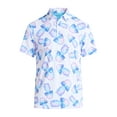 thumbnail image 4 of Birdie Bound Men's and Big Men's Ombre Sunglass Pineapple Print Polo Golf Shirt, Sizes S-3XL, 4 of 5