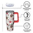 thumbnail image 3 of 30oz Christmas Tumbler with Lid and Straw, Stainless Steel Cup with Handle Plaid Travel Mug, Christmas Presents, 3 of 5