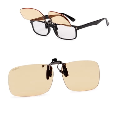 ENHANCE Battle Lens Clip On Blue Light Blocking Glasses Lens - Gaming Glasses Clip On Computer Glasses - Anti Blue Light, Scratch Resistant, Reduce Eye Strain - Flip Up Screen Lenses (Flip Style)