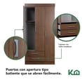 thumbnail image 4 of Ropero Closet Armario Mueble Moderno KingsHouse Placard New Roma 3 Puertas 2 Cajones Color Cafe, 4 of 7