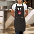 thumbnail image 3 of Kitchen 2 Pack Adjustable Bib Apron - Black with Cartoonish Face Design 2 Pockets Perfect for Cooking & Chef Use for Men & Women, 3 of 5