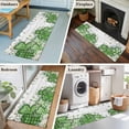 thumbnail image 5 of St. Patrick's 2'x6' Runner Rugs for Hallway Kitchen Bedside Non Slip, Lucky Shamrock Green Eucalyptus Floral Farm Wooden Entryway Rug Runners with Rubber Backing, Long Carpet Runner for Laundry Room, 5 of 8