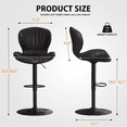 thumbnail image 5 of Waleaf Modern Adjustable Swivel Bar Stools Set of 2, Faux Leather Counter Height Bar Chairs with Back and Footrest for Kitchen Island, 5 of 7