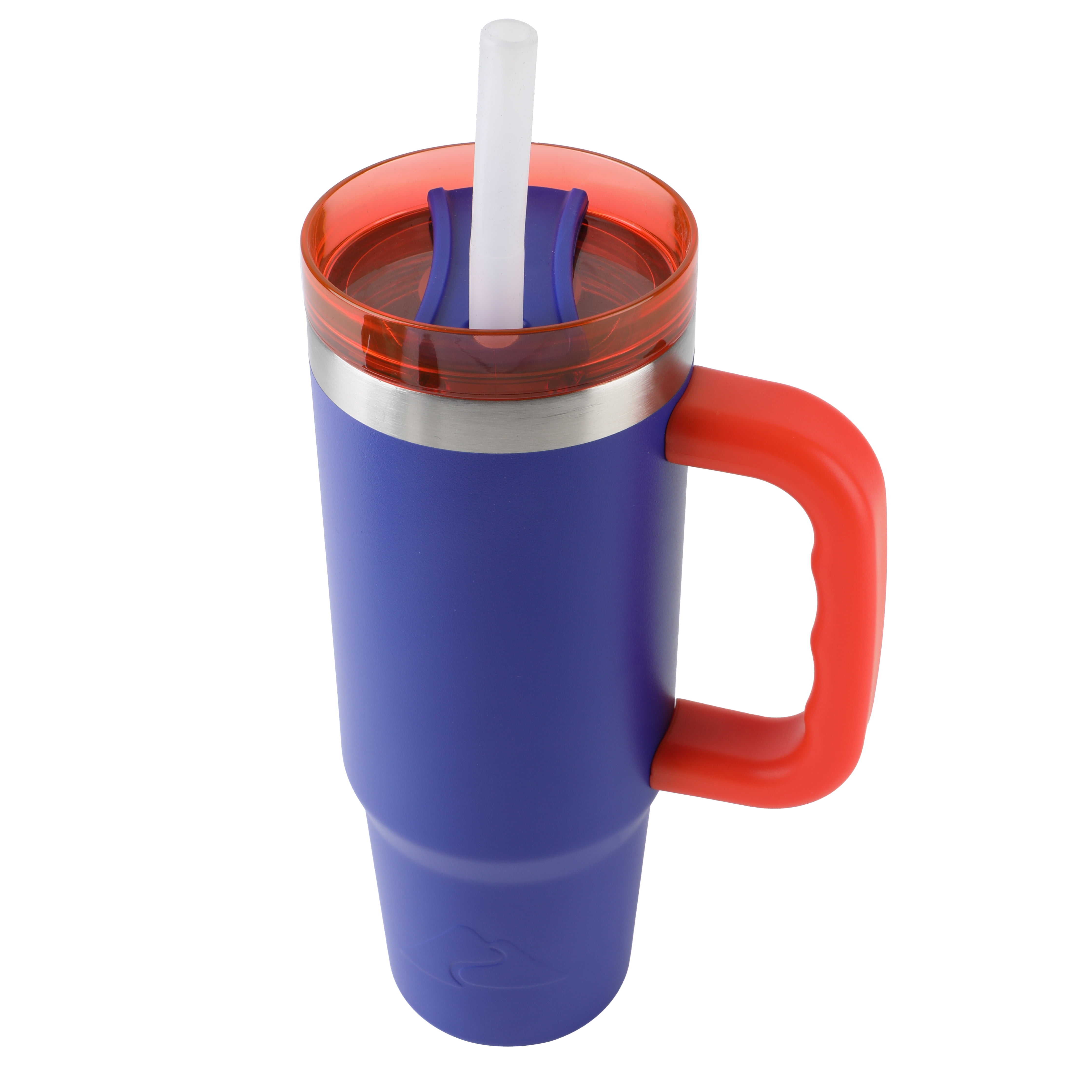Ozark Trail 18 oz Stainless Steel Insulated Tumbler with Handle, Royal Blue and Bright Orange
