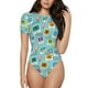 thumbnail image 1 of Fotbe World Travel1 Body de Mujer con Cuello Redondo y Mangas Cortas, Sin Mangas Ajustado, Suave, Cómodo y Básico-Large, 1 of 7