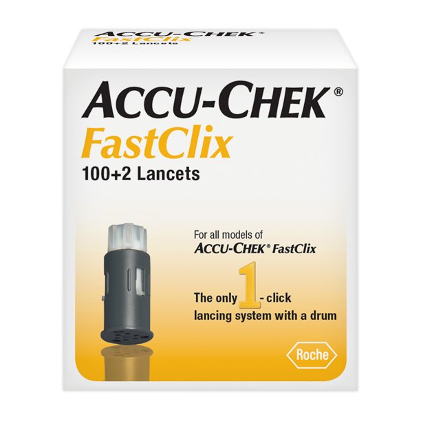 Accu-Chek FastClix Lancets for Diabetic Blood Glucose Testing (Pack of 102)