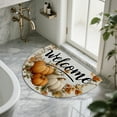 thumbnail image 5 of 35.43*23.62in Halloween Semi-Circular Pumpkin Door Mat, Printed Floor Mat, Polyester Entrance Mat, Autumn Thanksgiving Porch Entry Mat, Easy-to-Clean Indoor & Outdoor Mat, 5 of 5