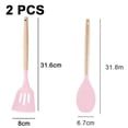 thumbnail image 2 of Utensilios de cocina del silicón, sistema del utensilio de cocina de 2 piezas, utensilios de cocina de madera fáciles de limpiar, 2 of 5