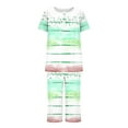 thumbnail image 3 of Tnhcen Short Sleeve Capri Pants with Pockets Fashionable 2-Piece Women's Print Summer Pajama Set S-3XL, 3 of 6