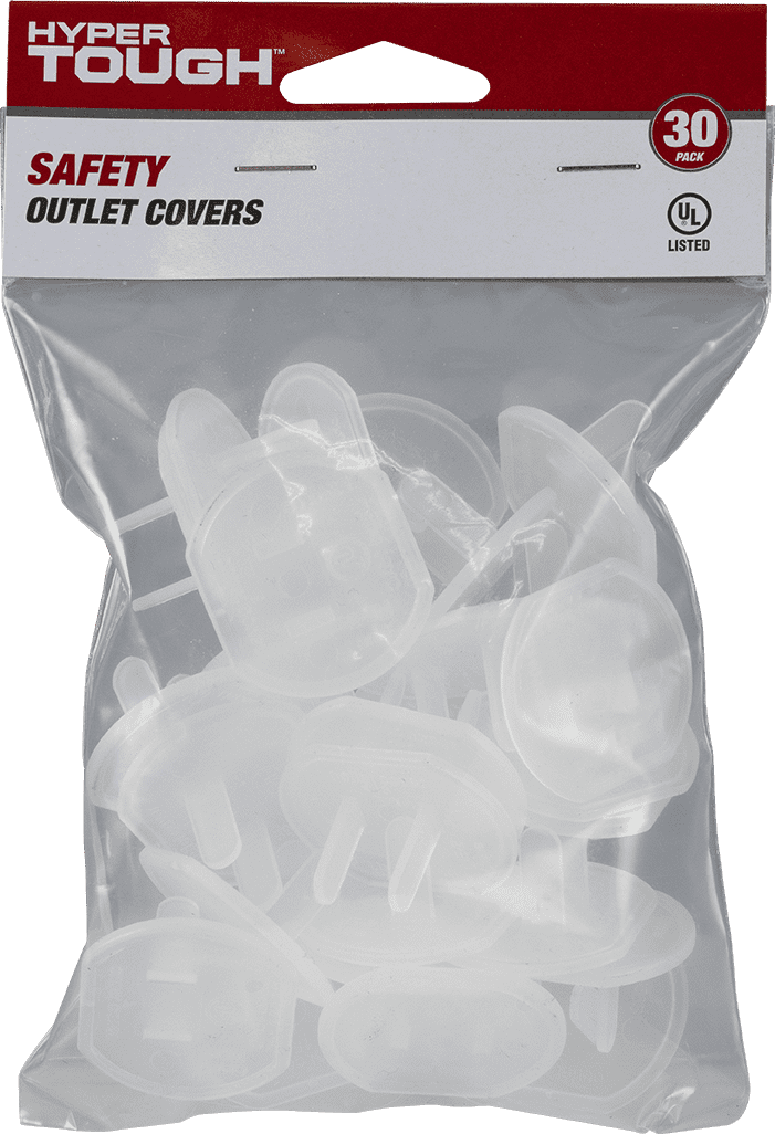 (4 pack) Hyper Tough Safety Outlet Covers, 0A, 30pk, 2in, 52415