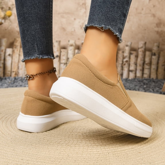 Willtoo Women's Canvas Slip On Shoes Laceless Low Top Sneakers Slip On Sneakers