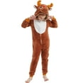 thumbnail image 3 of SWEETXIN Kids Reindeer Onesie Pajamas Halloween Plush Costume Sleepwear Christmas Gift for Girls Boys Jumpsuit 8Years, 3 of 7