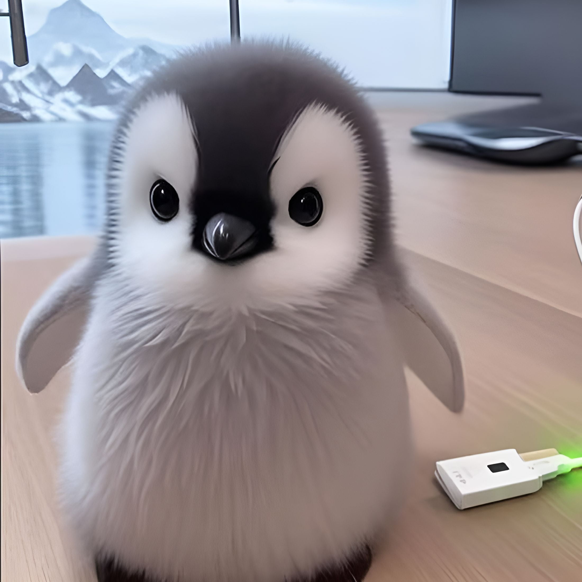 BESTSKY Super Realistic Plush Robot Penguin, Interactive Emotional Support Partner - Waddle(1Pcs)