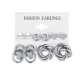 thumbnail image 1 of Juego de 6 pendientes de cadena de círculo de metal, personalidad creativa, pasadores de amor transfronterizos, pendientes de mariposa para mujer, adecuados para mujeres, 1 of 6