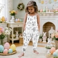 thumbnail image 2 of Aihuaihua Easter Day Outfit for Kid Girls Jumpsuit Romper Spring Summer Outfit with Pockets Easter Toddler Girl Outfit, 2 of 5