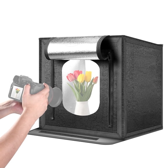 Neewer LP60 50W Photo Studio Light Box, 24"x24" Portable, 4 Backdrops, 5600K 160 LEDs Dimmable