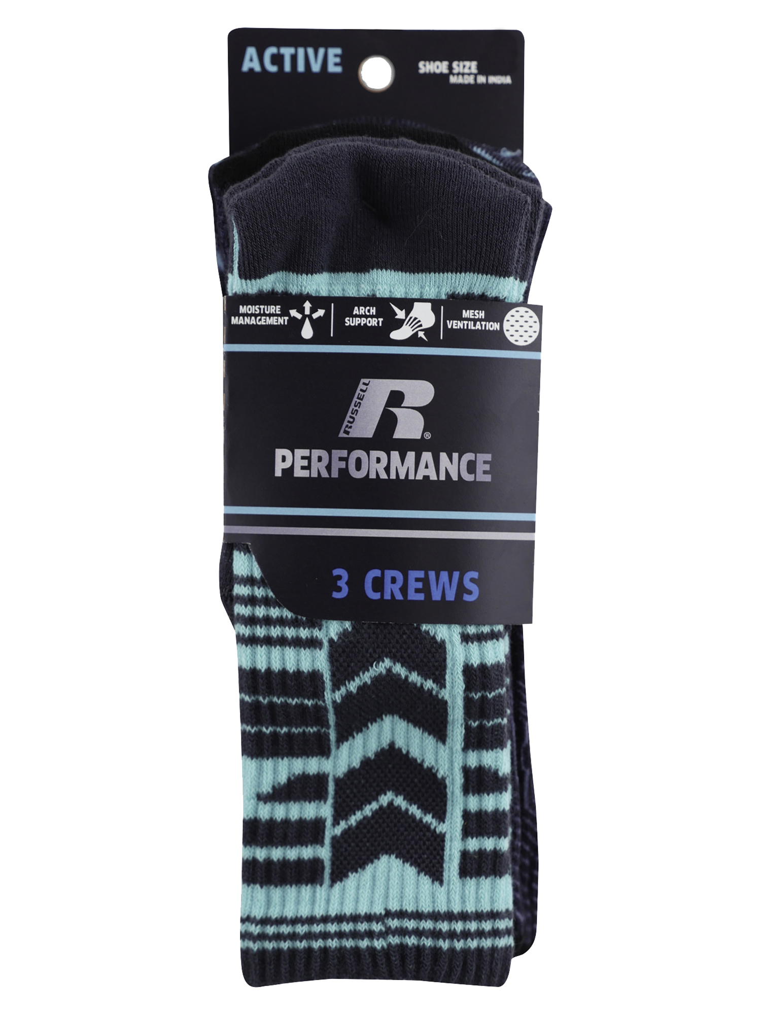 Russell Boys Striped Crew Socks, 3 Pack - image 4 of 4