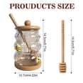 thumbnail image 3 of START MAKERS Clear Glass Honey Jar with Wooden Dipper & Lid – 15.22 oz Honey Pot, Mess-Free Dispenser for Syrup, Agave, Maple Syrup – Perfect Kitchen Gift for Tea Lovers & Hostesses, 3 of 8