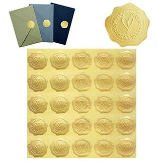 Outus Wax Seal Stickers Envelope Seal Stickers Wedding Invitation Envelope  Seals Self Adhesive Gold Stickers for Valentines Day Birthday Bridal Shower  Party (Eucalyptus Style 200 Pieces) 200 Eucalyptus Style