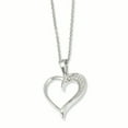 thumbnail image 1 of Sterling Silver & CZ Brilliant Embers Polished Heart Necklace 18 Inch, 1 of 3