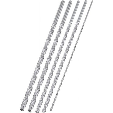 Neiko 10047A Extra Long Drill Bit Set | 5-Piece | M2 HSS Steel | 12-Inch Length | 1/8, 3/16, 1/4, 5/16, and 3/8-Inch