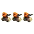 thumbnail image 2 of kurtrusly Miniature Bird Statue Arts Crafts Bird Animal Ornament Decor Model 1 Pc Orange 3Set, 2 of 6