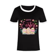 thumbnail image 4 of Edvintorg Easter Tshirts Shirts For Women Summer Cute Bunny Print Round Neck Short Sleeves Tops Loose Fit Basic Blouse Easter Gifts On Clearance, 4 of 5